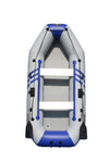 Boatify 9.8ft Inflatable Fishing Boat Raft Dinghy Pontoon Kayak with Air Floor with Motor Bracket-Grey and Blue