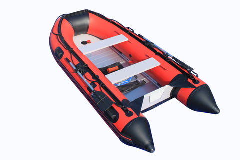 Boatify 10.8 ft Inflatable Boat Raft Fishing Dinghy Pontoon Boat Kayak with Aluminum Floor
