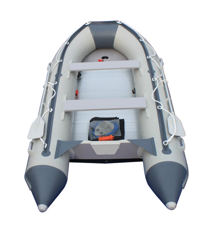 Boatify 12.5ft Inflatable Boat Raft Fishing Dinghy Pontoon Boat kayaka with Aluminum Floor